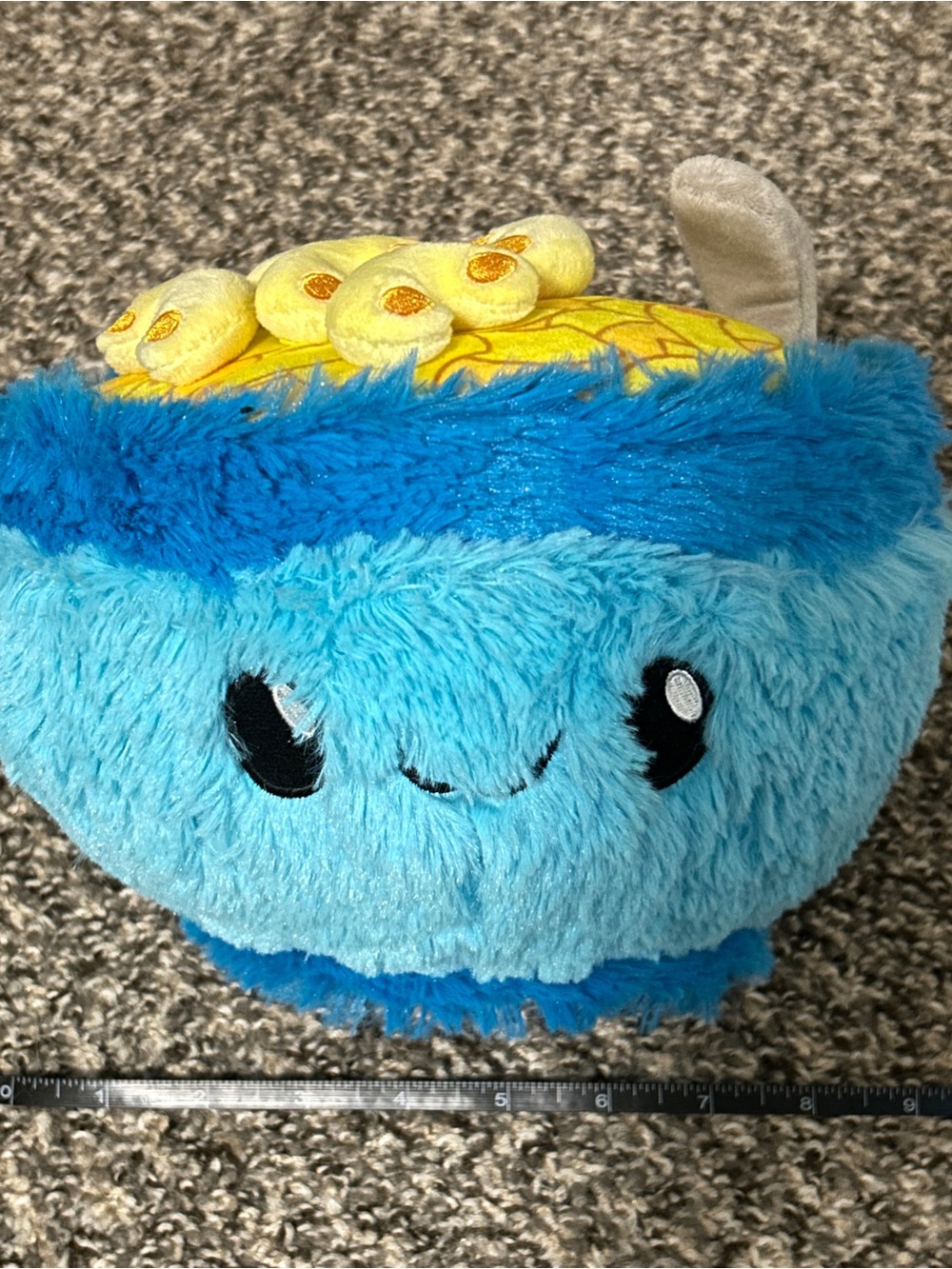Squishable Mac & Cheese 10” Plush Stuffed Animal Toy NWOT Blue Yellow 3D